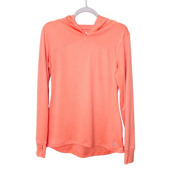 Old Navy Tops - Old Navy Active Go Dry Tangerine Hooded Medium Athletic Top
